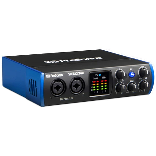 PreSonus Studio 24c 2x2, 192 kHz, USB Audio Interface with Studio One Artist and Ableton Live Lite DAW Recording Software