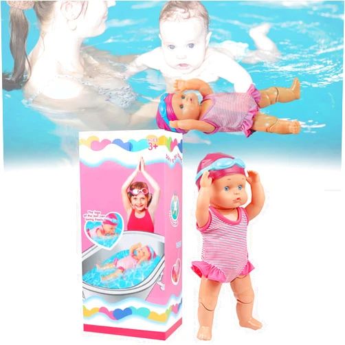 PUENBKO 2025 New Packaging Waterproof Swimmer Doll，Backstroke Swimming Electric Water Baby for Pool，for Pools/Bathroom Play (2025 New Upgrade)