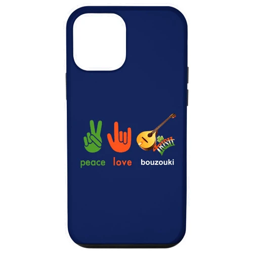 Irish Bouzouki Music Lover Gift Music Festival Tee Peace Love Irish Bouzouki Guitar Instrument Celtic Musician Case for iPhone 12 mini