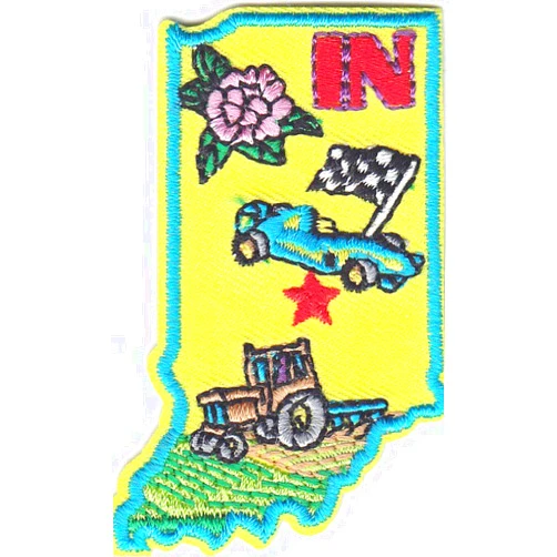 KCHEX INDIANA STATE SHAPE Iron On Patch States