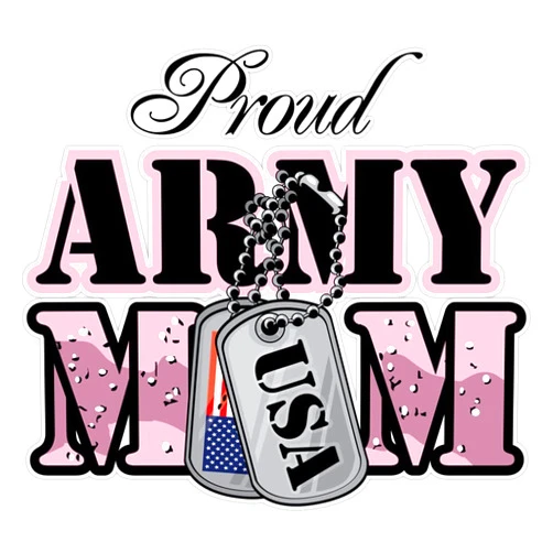 HOF Trading Proud Army Mom Vinyl Sticker Waterproof Decal Laptop Wall Window Bumper Sticker 5 in(HOF-VETERAN-STICKERS-252)
