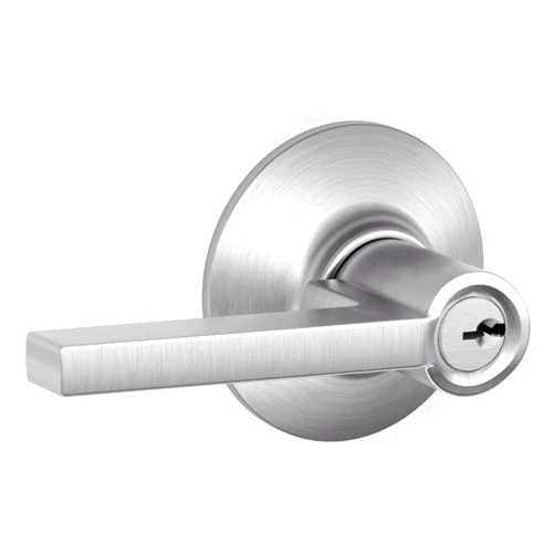 Schlage F80-LAT Latitude Storeroom Door Lever Set from the F-Series, Satin Chrome
