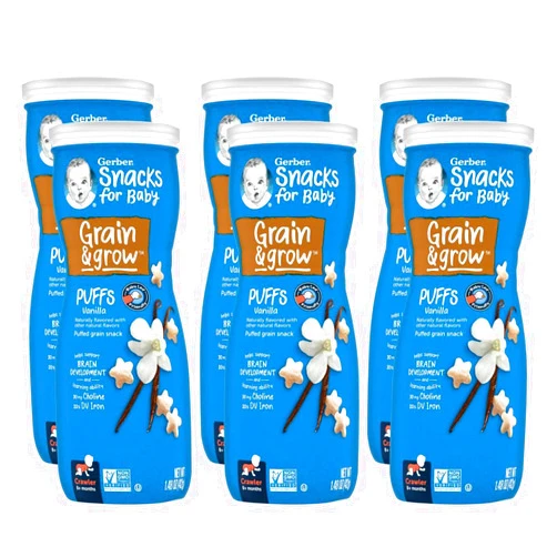 Gerber Baby Snacks Puffs, Vanilla, 1.48 Ounce (Pack of 6)