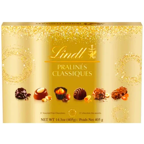Lindt Pralines Classiques Assorted fine Chocoaltes, Decadent Flavours & Delicate Textures Perfect for the Holidays - 405g