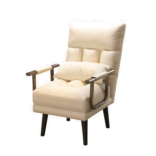 YCKEGEW Leisure Chair for Bedroom,Office Desk Chairs No Wheels,Recliner Sleeper Fabric Chair,Upholstered Ergonomic Heavy Duty Chair Sofa Seat(Beige)