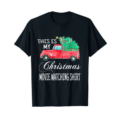 New Era Designs - Christmas Movie Watching Tee This Is My Christmas Movie Watching with Vintage Truck T-Shirt