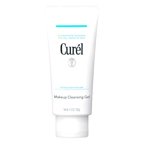 Curel Japanese Skin Care Makeup Cleansing Gel, Waterproof Eye Makeup Remover and Gentle Facial Cleanser for Dry, Sensitive Skin, Step 1 of 2, 4.5 Oz