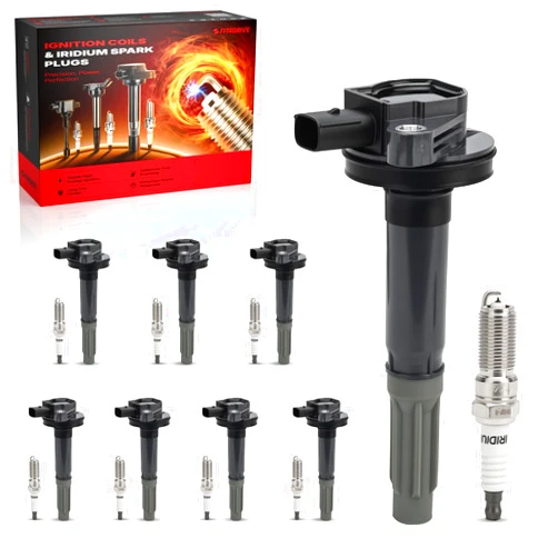 Fit4drive UF622 Ignition Coil & 96621 Iridium Spark Plugs Compatible with 2011-2016 Ford F-150 2011-2020 Lobo 2011-2015 Mustang 5.0L V8 Replace 1208092 1208096 D521C 55579072 25195107 C807 5C1867