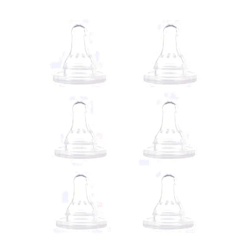 NUK First Essentials Silicone Baby Bottle Nipples, Slow Flow, 6 Pack