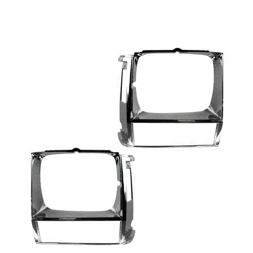SasugaOne Headlight Lamp Bezel Trim Chrome Left & Right Pair Set 2 Piece 1998429629 for Jeep Cherokee 1984-1990|Jeep Comanche 1986-1990|Jeep Wagoneer 1984-1985