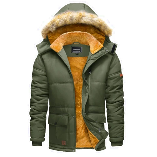 TACVASEN Men's Winter Jacket with Hood Water Repellent Windproof Thicken Parka Winter Coat