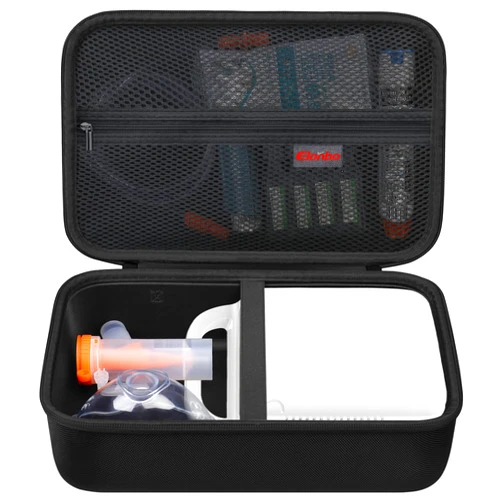 Elonbo Carrying Case for Nebulizer Machine for Adults and Kids, UNOSEKS/MGLIFMLY/OWAREY/Quvidi/VITA-Mist/YEVLLDOO Portable Home Atomizer Travel Case, Desktop Asthma Inhaler Storage Holder, Black