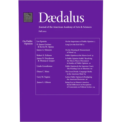 By James L. Gibson (Author), Gary M. Segura (Author), Diana C. Mutz (Author), Linda Greenhouse (Author), Kevin M. Quinn (Author), D. James Greiner (Author), James A. Stimson (Author), Robert S. Erikson (Author), James N. Druckman (Author), Lee Epstein (Editor) & 6 more Format: Kindle Edition Daedalus 141:4 (Fall 2012) - On Public Opinion