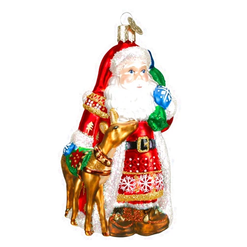 Old World Christmas Ornaments: Assortment of Santas Glass Blown Ornaments for Christmas Tree, Nordic Santa