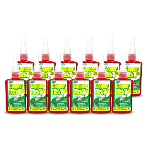 ComStar Copper Lock No-Heat Solder for Copper and Brass Pipes, Leak-Proof Seal up to 500 PSI, Handles All Refrigerants, Withstands -60°F to 300°F, 2 oz HVAC Bonding Solution, (Pack of 12)