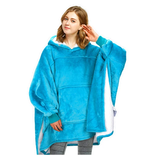 Catalonia Oversized Hoodie Sweatshirt Poncho, Casual Hoodie Cape, Batwing Coat Pullover Blanket | Fluffy Sherpa, Comfortable, Roomy | for Adults Women Men