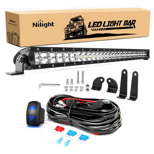 Nilight LED Light Bar 31inch 150W Spot Flood Combo Super Slim 14500LM Off Road 3D LED Driving Off Road Lights with Wiring Harness Kit-1 Lead for Trucks Pickup SUV ATV UTV Boat 4x4 Van Camper