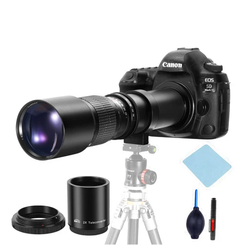 JINTU EF/EF-S Mount Lens,JINTU 500mm/1000mm f/8 Manual Telephoto Lens for Canon EOS Rebel T8i T7i T7 T6 T6s T6i SL3 SL2 4000D 2000D 1200D, 1100D, 70D 77D 650D 60D 80D, 90D, 5D IV, 6D II, 7D II SLR Cameras