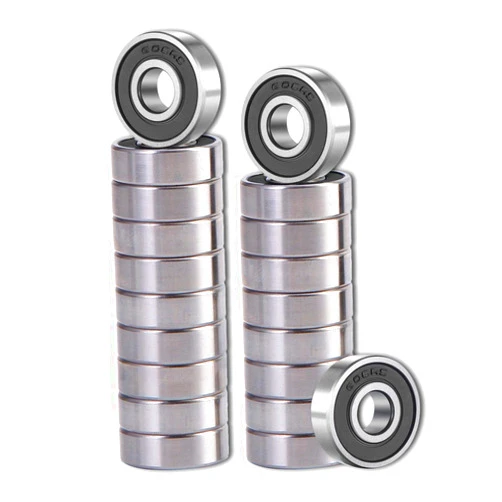 SHKI 20 Pcs 608 2RS Ball Bearings – Bearing Steel and Double Rubber Sealed Miniature Deep Groove Ball Bearings (8mm x 22mm x 7mm) (608 2RS)