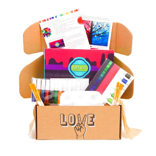 DateBox Club Complete Date Night Kit Paint Set, Games for Couples, Lovable Art Activities, Date Night Ideas, Art Supplies by DateBox Club - Gottman Certified