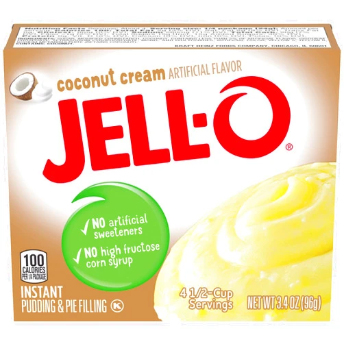 Jell-O Coconut Cream Instant Pudding & Pie Filling Mix (24 ct Pack, 3.4 oz Boxes)