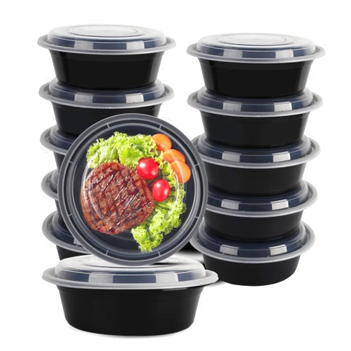 WGCC Meal Prep Containers with Lids - 10Pack 32oz Meal Prep Bowls, Disposable Food Prep Containers, Round To Go Containers with Lids, BPA-Free, Freezer & Dishwasher Safe