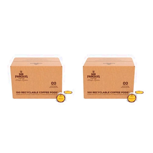 Don Francisco's Vanilla Nut Flavored Medium Roast (100) + Hawaiian Hazelnut Flavored Med. Roast (100), 200 Recyclable Single-Serve Coffee Pods, Compatible with K-Cup Keurig Coffee Maker (Incl. 2.0)