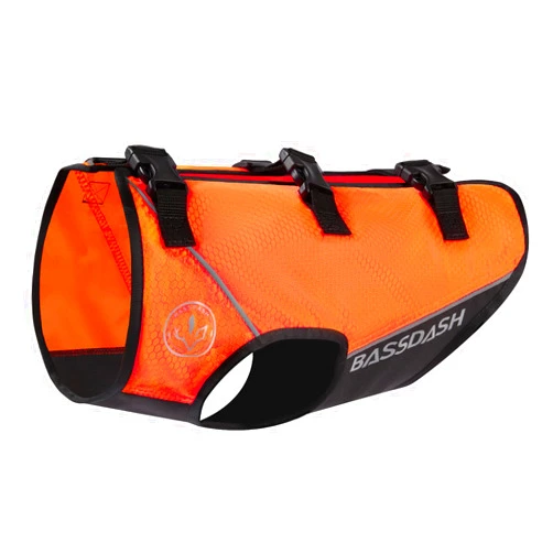 BASSDASH Dog Safety Vest Lightweight Water Resistant Chest Protection Blaze Orange Reflective High Visibility for Hunting Outdoor