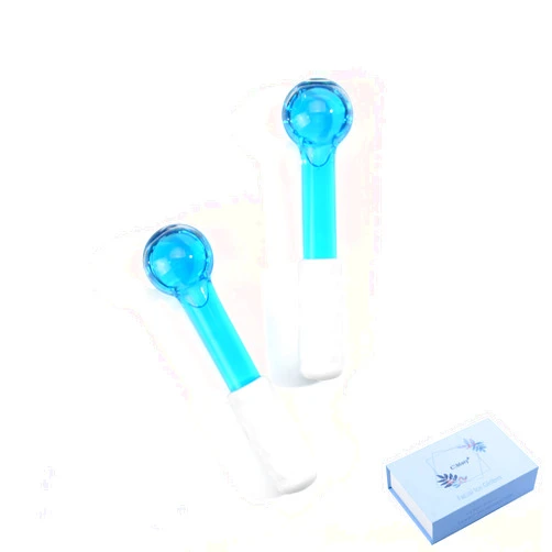 CIBLUTY ICE Globes Small Balls for Eyes, 2 PCS Blue Facial Globes for Massage Tool, Facial Roller Cold Skin Massagers, Tighten Skin, Reduce Puffiness and Dark Circles, Enhance Circulation