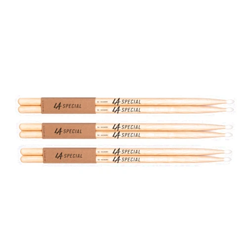 promark LA Specials - 5A Drumsticks - Drum Sticks Set for Acoustic Drums or Electronic Drums - Oval Nylon Tip - Hickory Drum Sticks - Consistent Weight and Pitch - Made in the USA - 3 Pairs