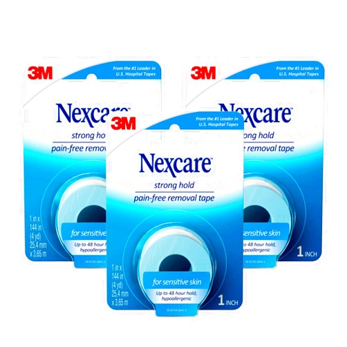 Nexcare™ Strong Hold Pain-Free Removal Tape SST1CA3PK-SIOC, 1 in x 4 yd (25.4 mm x 3.65 m)