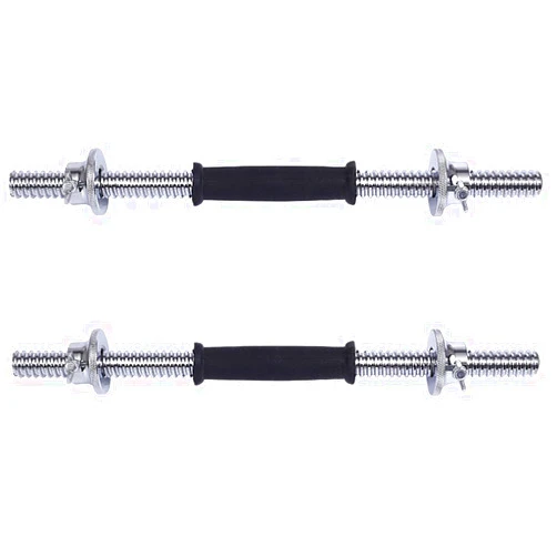 ZHLL 1 Pair 1 Inch Standard Diameter Adjustable Threaded Dumbbell Handles with Double Safety nut