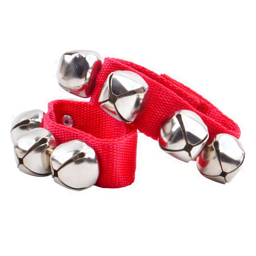 BronaGrand 2 Pcs Christmas Musical Tambourine And Wrist Shaking Jingling Bells