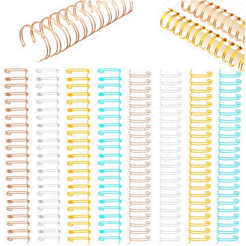 Chengu 20 Pcs Cinch Wire Binding Wire Twin Binding Spines Twin Loop Spines Double Ring Coil for Document Notebook File Making(1 Inch,Fresh Colors)