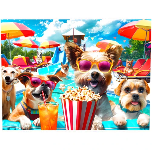 VOLUVOLU 300 Piece Jigsaw Puzzle for Adults, Fun at The Amusement Park Dog Puzzles, Funny Puppy Jigsaw Puzzles, Animal Pet Lover Challenging Puzzles for Friends Family Activity Game Nights Gifts