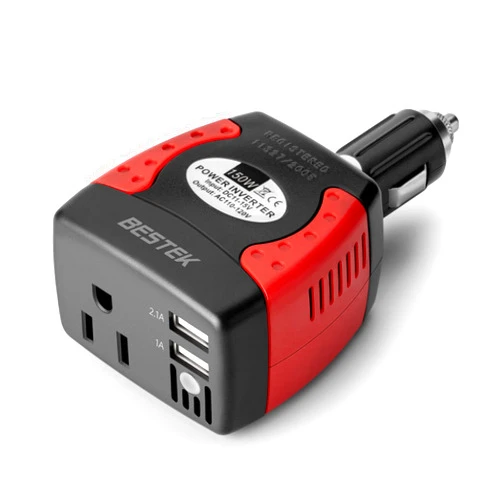 BESTEK 150W Power Inverter 12V to 110V Voltage Converter Car Charger Power Adapter with 3.1A Dual USB Charging Ports