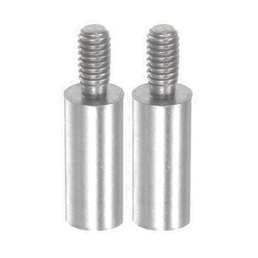 HARFINGTON 2pcs Dial Digital Indicator Extension Stem Rod 10mm Length 4.5mm Diameter M2.5 Thread High Speed Steel for Height Depth Gauge, Silver Tone