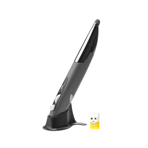 lychee Optical Pen Mouse Wireless for Laptop,Ergonomic Pocket Mouse Pen&Adjustable 800/1000/1200/1600 DPI,2.4GHZ USB&Bluetooth Mouse for PC(Grey)