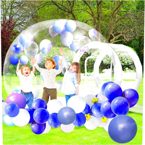 Cinnliy 10FT Inflatable Bubble House, Inflatable Bubble Tent Dome with 100 Balloons for Kids Balloon Bounce House, Inflatable Balloon House for Holidays, Party Rentals, Birthday,Wedding
