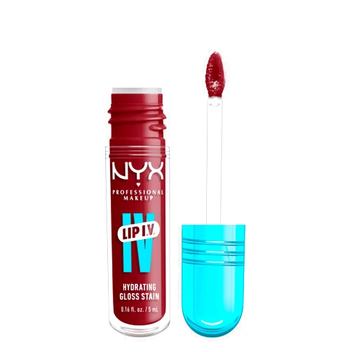 NYX PROFESSIONAL MAKEUP Lip IV Hydrating Gloss Serum, Lip Stain with 12HR Hydration - Drippin In Rose (Pink Lip Gloss)