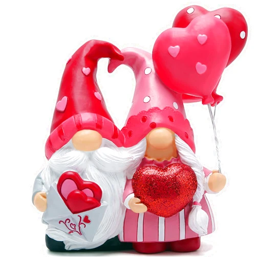 Hodao Valentines Day Gnomes Decorations Indoor Home Decor Valentines Day Gnomes Elf Figurines Table Decorations Sweet Valentines Day Gifts for Him Her
