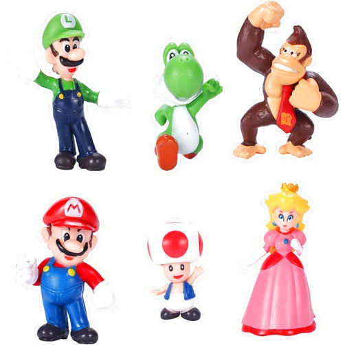 Jefuzh Mario Bros Luigi, Mario, Yoshi Action Figures Mario Toy (6-Pack)