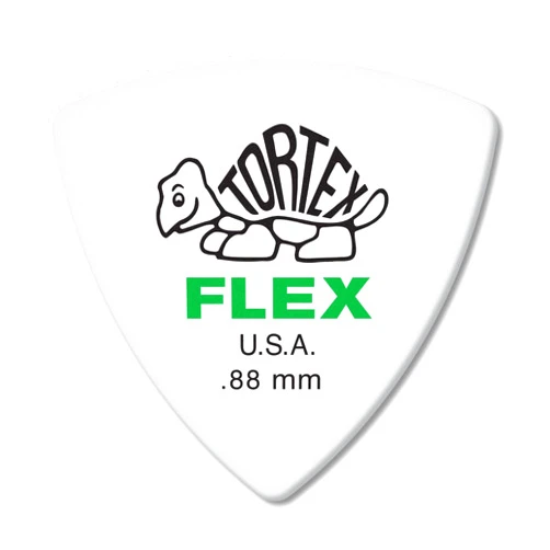 Jim Dunlop Dunlop Tortex Flex Triangle .88mm Green Guitar Pick-72 Pack (456R.88)