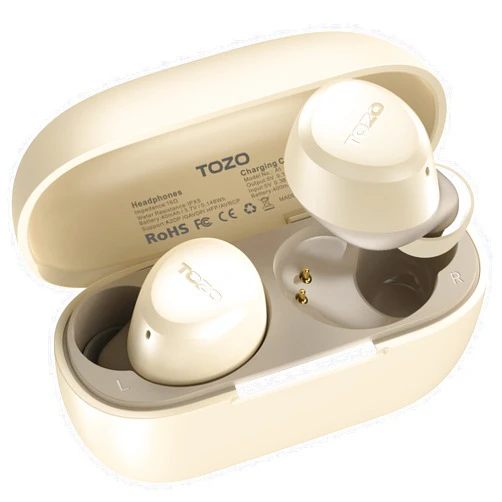 TOZO A1 2025 New Upgraded Wireless Earbuds, Bluetooth 5.3 in Ear Headphones Light Weight, Support APP EQ Setting, Stereo Sound Headset Longer Playback with Charging Case Waterproof, Khaki