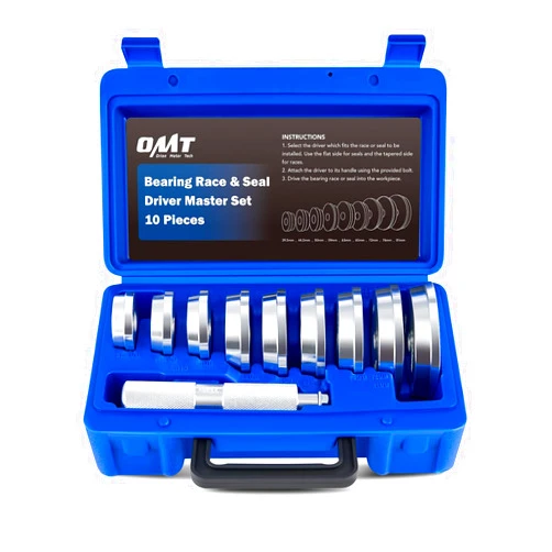 Orion Motor Tech Bearing Press Kit, 10pc Bearing Race and Seal Driver Set with Seal Driver and 9 Bearing Adapters, Seal Installer Bearing Driver Kit for Bearing Installation, with Blue Case