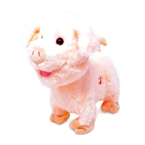 Cuddle Barn - Barnyard Buddies Pig | Animated Piggy Stuffed Farm Animal Plush Toy | Walks and Plays Song Farmer in The Dell, 8 Inches