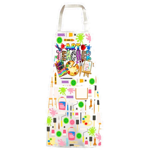 WZMPA Art Teacher Apron With Pockets - Adjustable Artist Painters Apron For Art Lovers