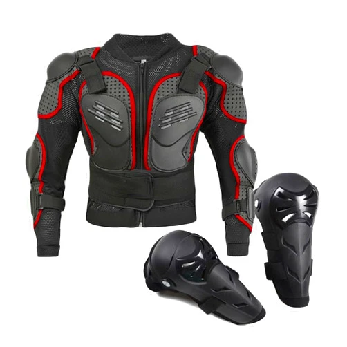 BASESILK Kids Motorcycle Armor Jacket Knee Elbow Arm Shoulder Pads Spine Chest Protection Dirt Bike Suit Children Full Body Gear Set Motocross for Cycling Racing Ski