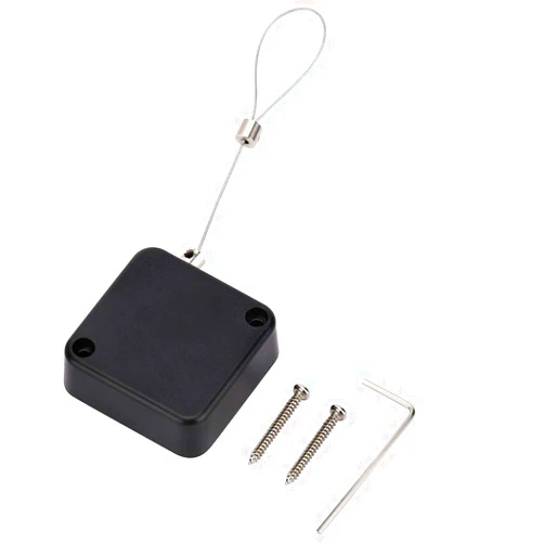 Ginfirm Loradar Retractable Cable Lock with Cable Tether Safety Strap, Wire Rope Safety Lock for Earphone and All Kinds of Exhibits Such As Glasses, Shoes, Key Box, Jewelry, Watches-2 Pack