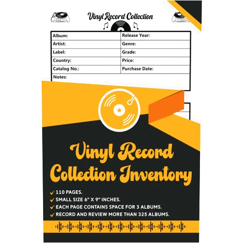 Rick M. Gill Vinyl Record Collection Inventory | Vinyl Record Collector Log Book | A Simple Way To Keep Track And Review Your Collection | 6” X 9” Inches